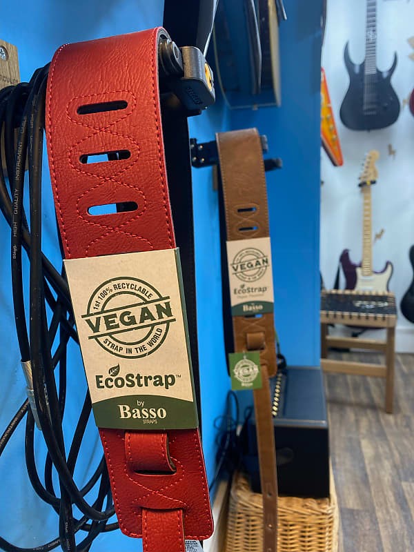 Guitar Strap EcoStrap 100% Vegan Friendly Premium Series CRIMSON ECO04